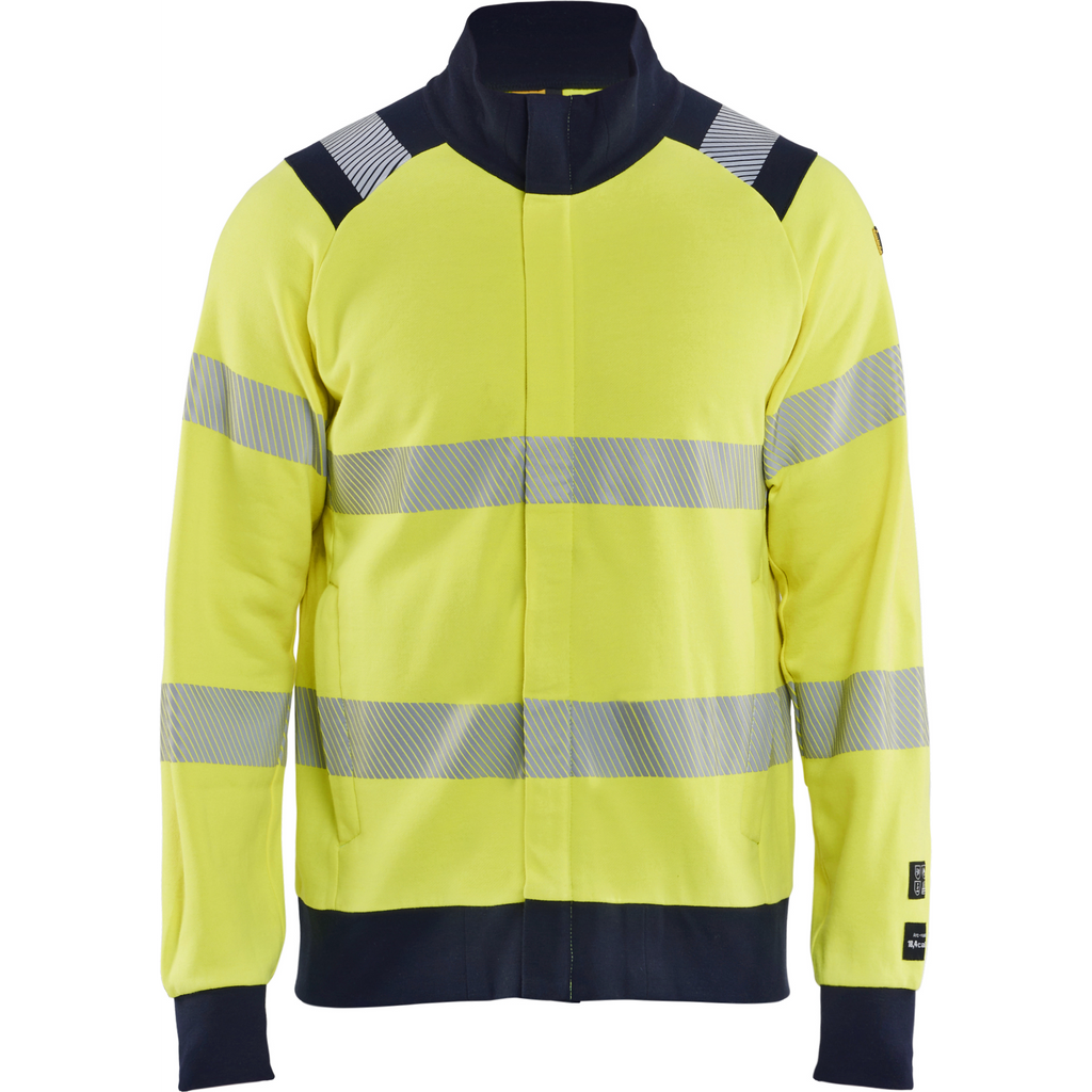 Blaklader Multinorm Sweatshirt with Zip, Yellow/Navy