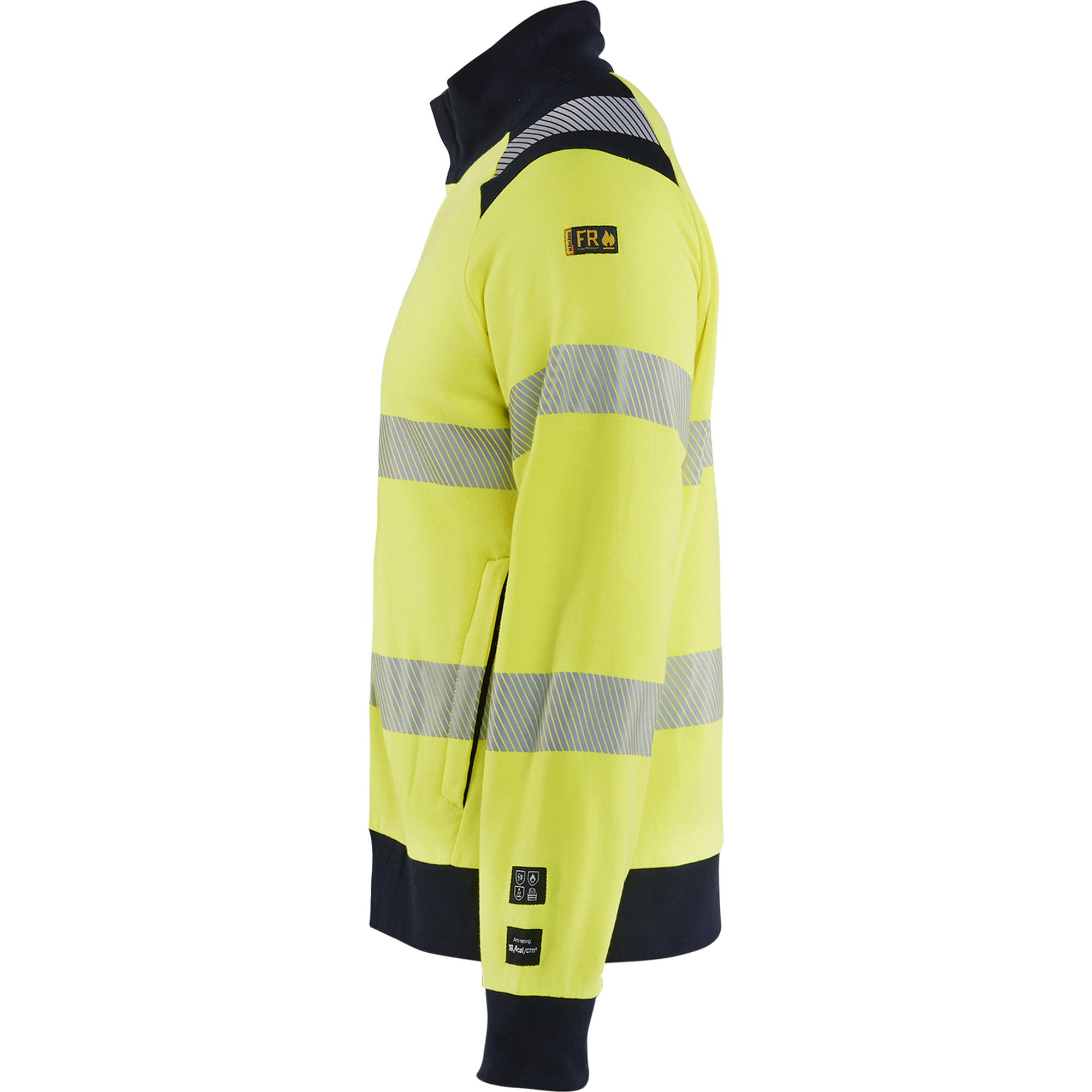 Blaklader Multinorm Sweatshirt with Zip, Yellow/Navy (3)