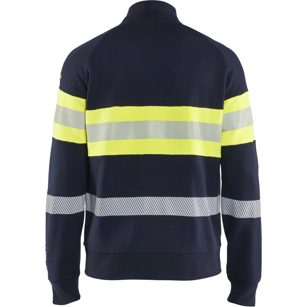Blaklader Multi-Norm Sweatshirt with Zip, Navy Blue/ Yellow (3)