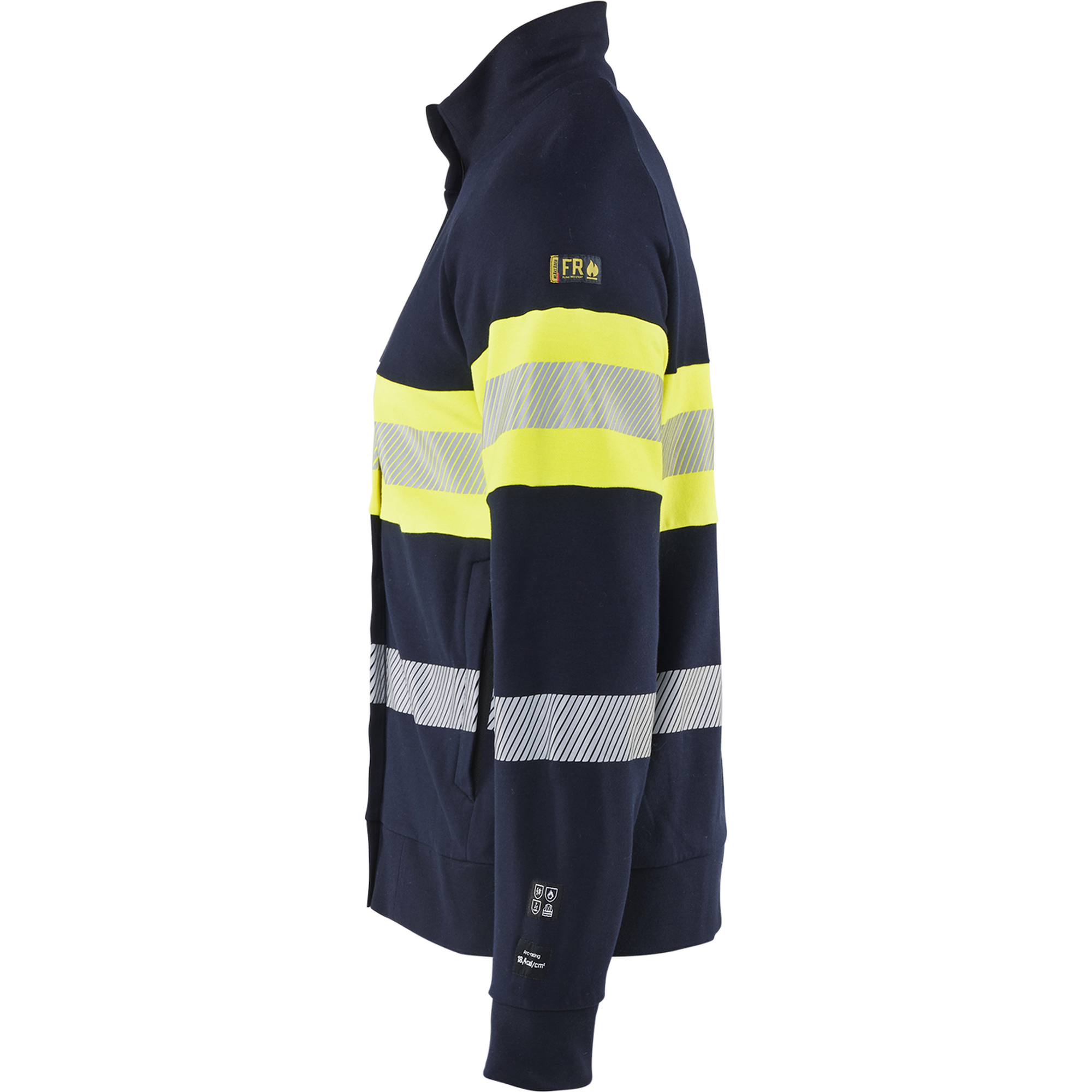 Blaklader Multi-Norm Sweatshirt with Zip, Navy Blue/ Yellow (2)