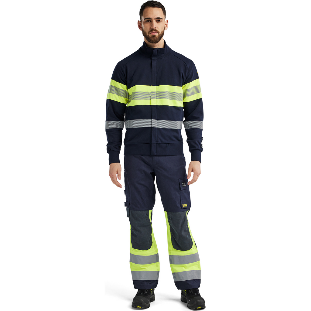 Blaklader Multi-Norm Sweatshirt with Zip, Navy Blue/ Yellow (4)