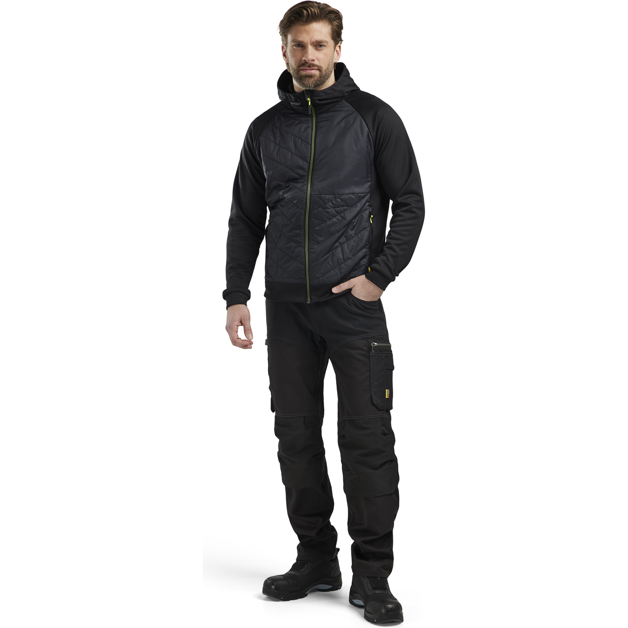 Blaklader Hybrid Sweatshirt, Black/Yellow (5)