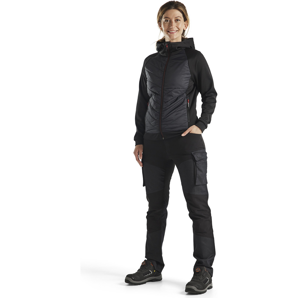 Blaklader Ladies Hybrid Sweatshirt, Black/Red (5)