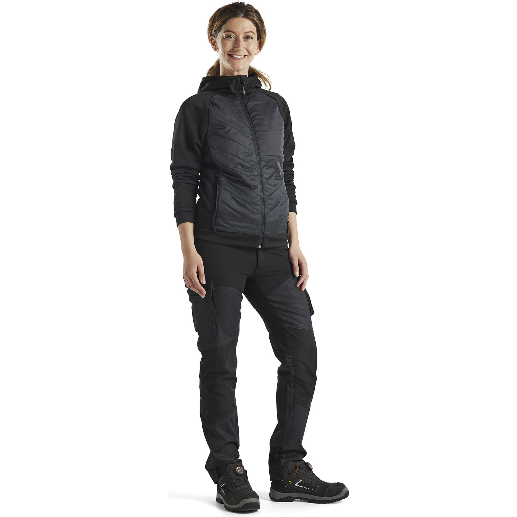 Blaklader Ladies Hybrid Sweatshirt, Black/Dark Grey (5)
