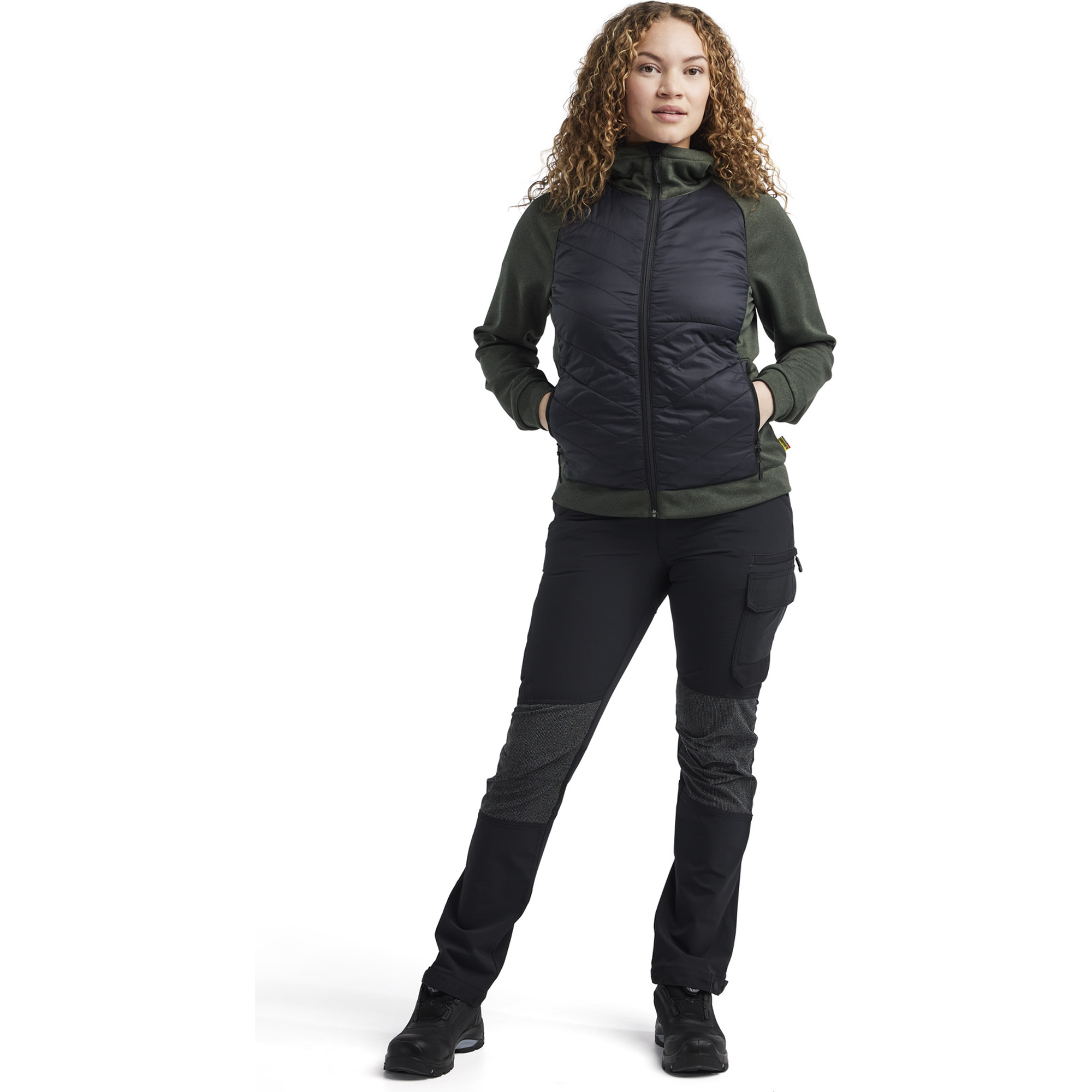 Blaklader Ladies Hybrid Sweatshirt, Autumn Green/Black (5)