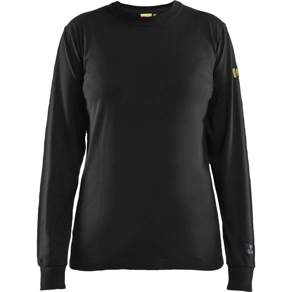 Blaklader Ladies Flame Resistant Long Sleeve Shirt, Black