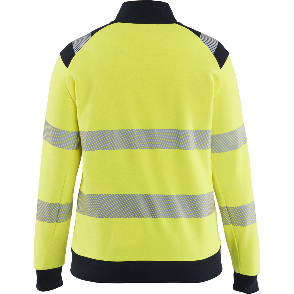 Blaklader Ladies Multi-Norm High Vis Sweatshirt with Zip, Yellow/Navy (4)