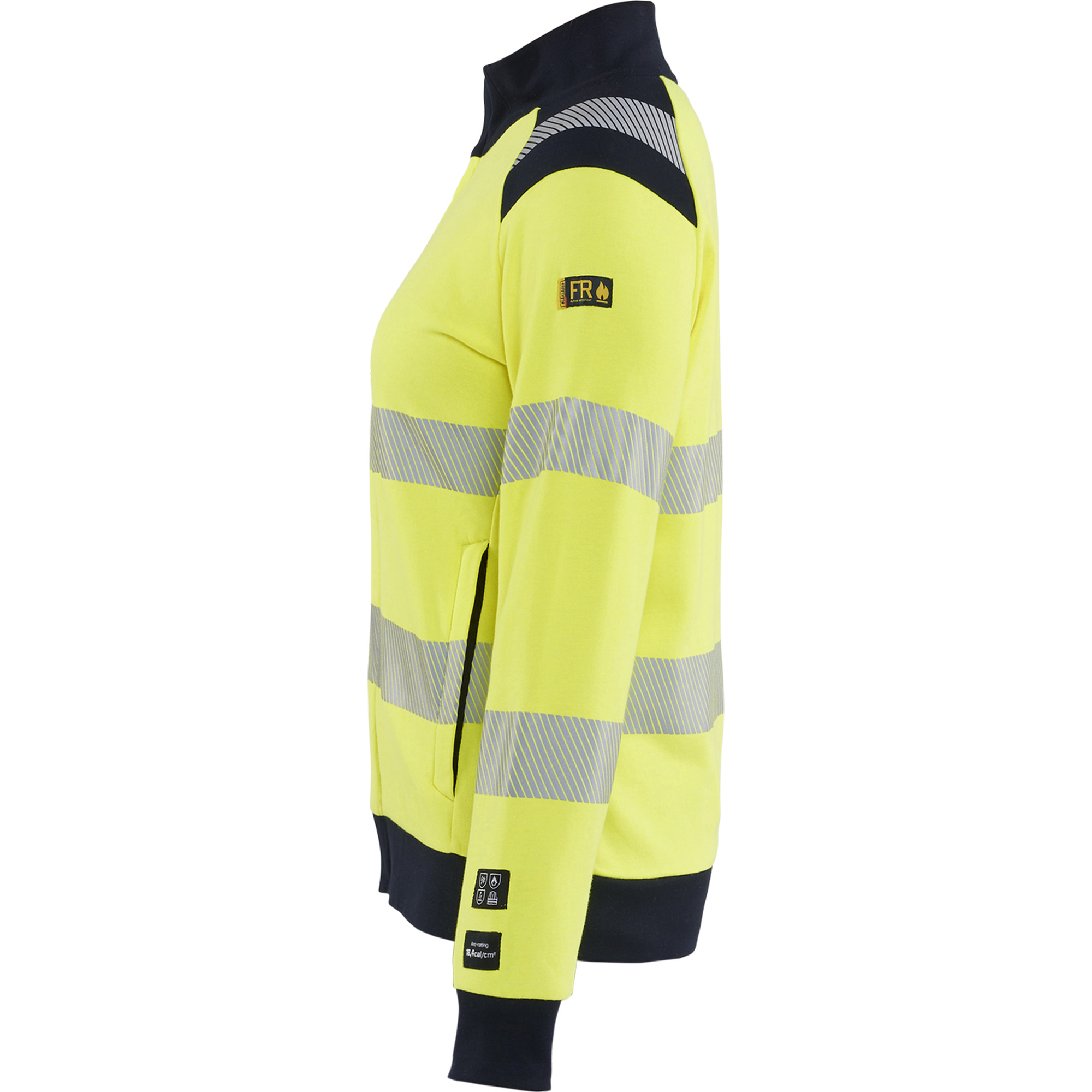 Blaklader Ladies Multi-Norm High Vis Sweatshirt with Zip, Yellow/Navy (3)