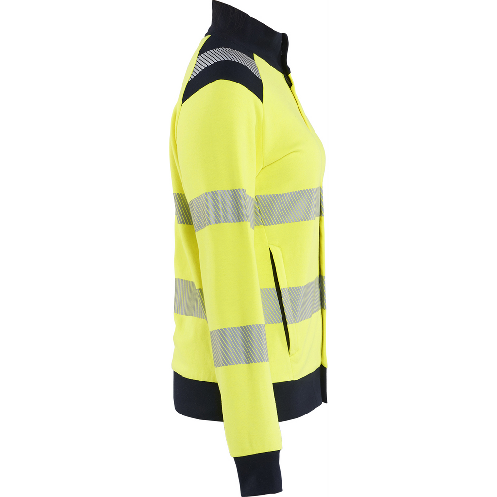 Blaklader Ladies Multi-Norm High Vis Sweatshirt with Zip, Yellow/Navy (2)