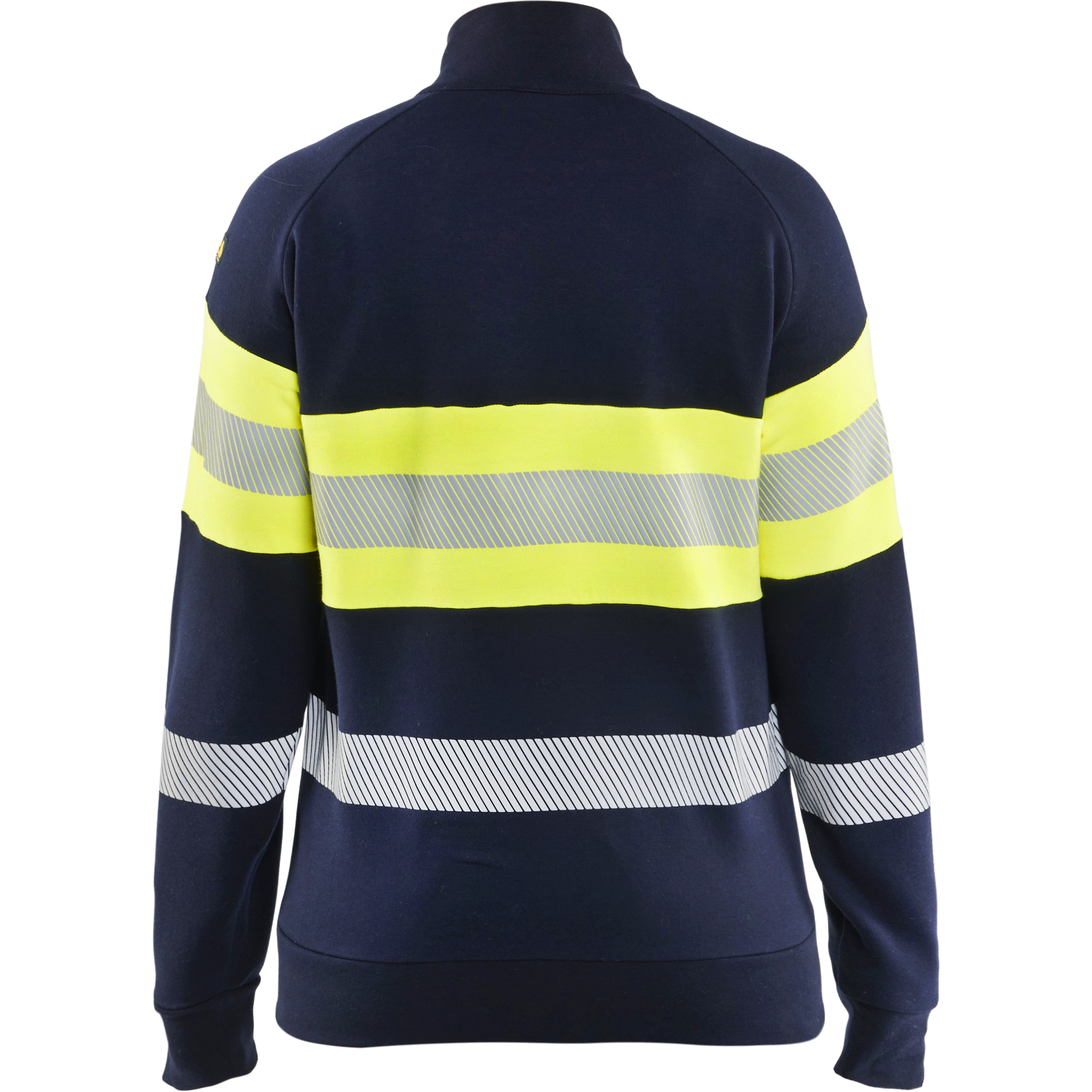 Blaklader Ladies Multinorm High Vis Sweatshirt with Zipper, Navy/Yellow (4)
