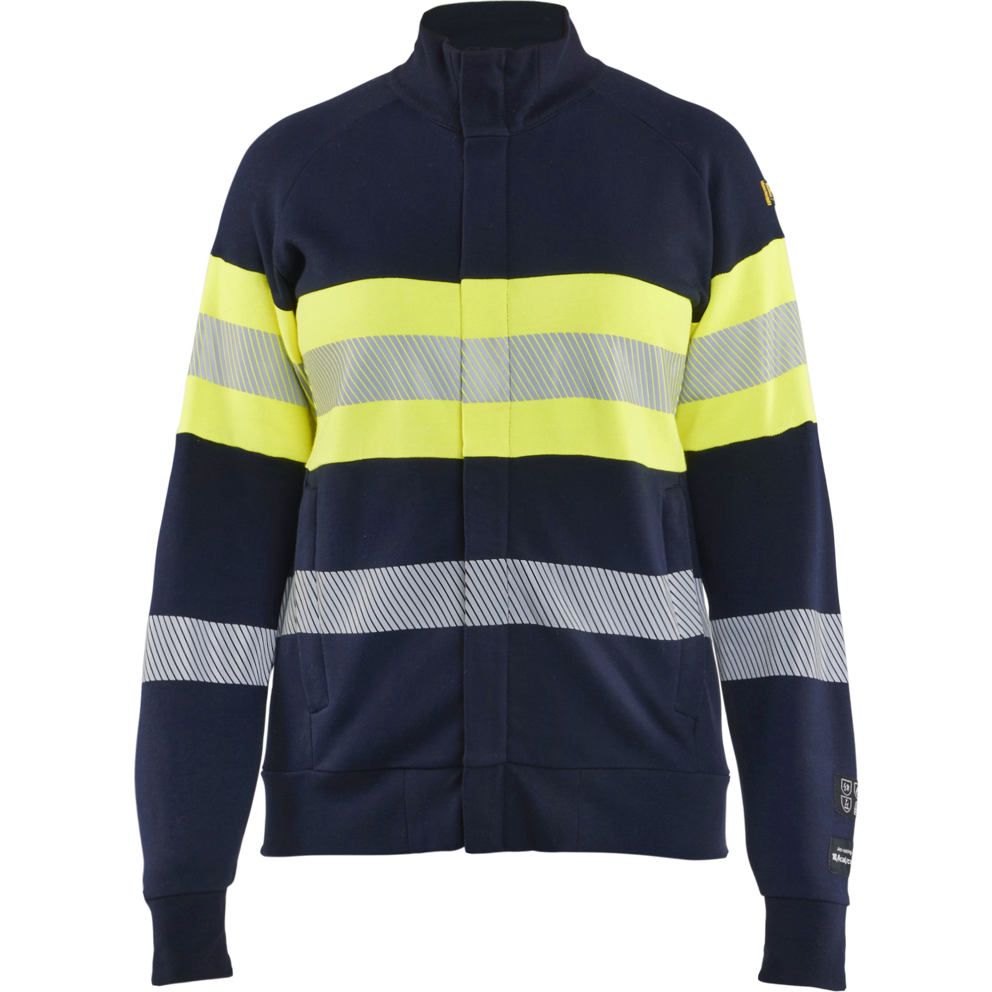 Blaklader Ladies Multinorm High Vis Sweatshirt with Zipper, Navy/Yellow