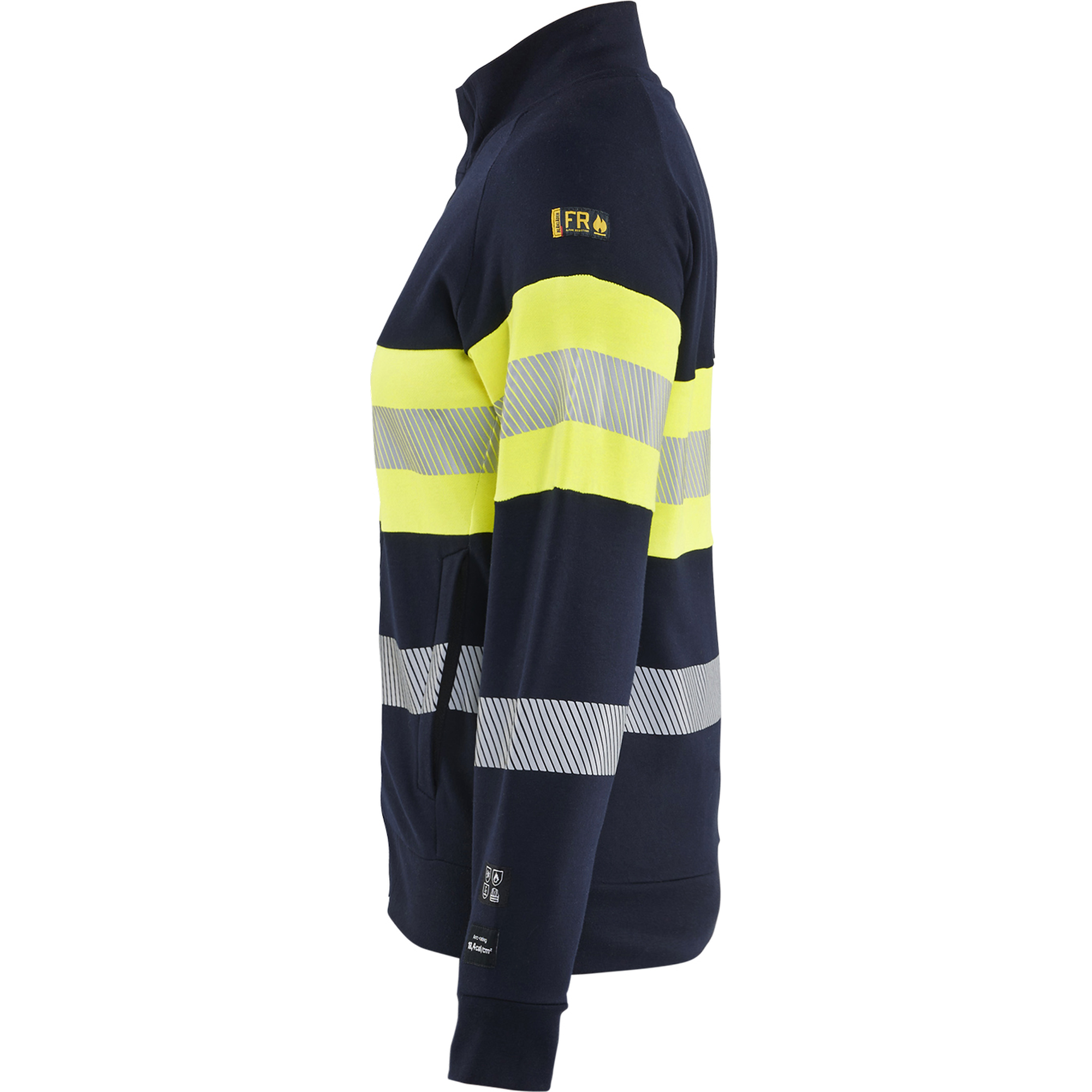 Blaklader Ladies Multinorm High Vis Sweatshirt with Zipper, Navy/Yellow (3)