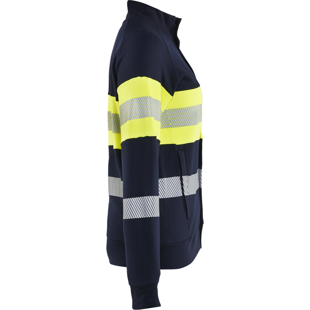 Blaklader Ladies Multinorm High Vis Sweatshirt with Zipper, Navy/Yellow (2)