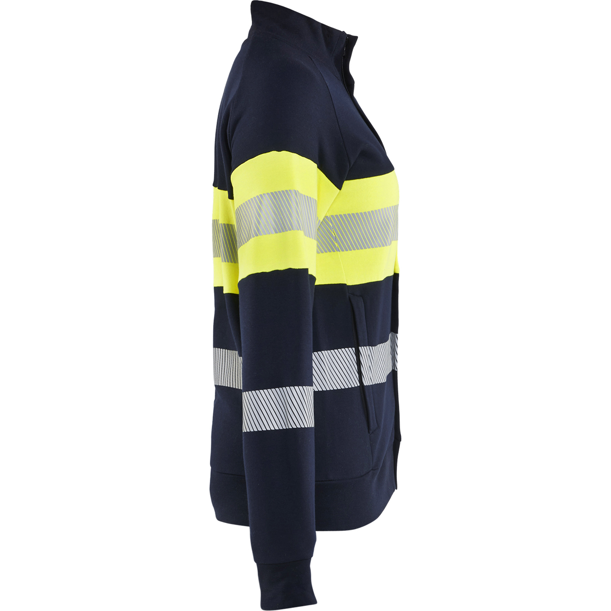 Blaklader Ladies Multinorm High Vis Sweatshirt with Zipper, Navy/Yellow (2)