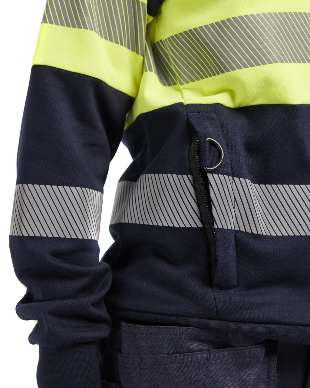 Blaklader Ladies Multinorm High Vis Sweatshirt with Zipper, Navy/Yellow (6)