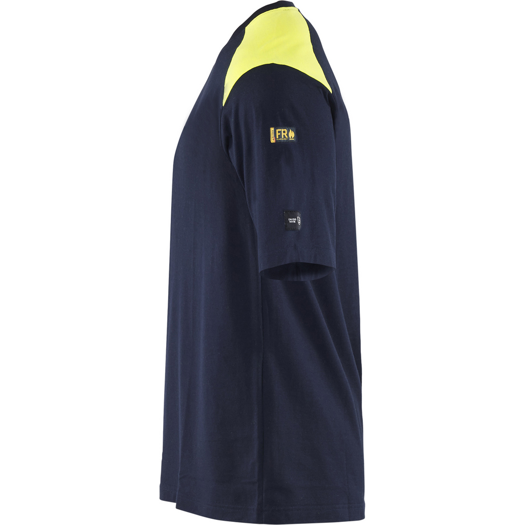 Blaklader Flame Resistant T-Shirt, Navy Blue/ Yellow (3)