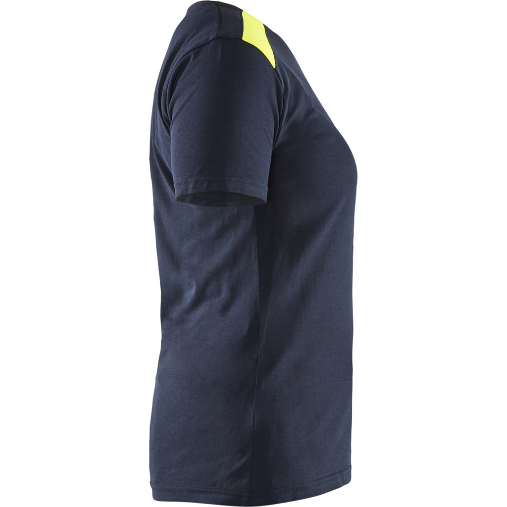 Blaklader Ladies T-Shirt, Dark Navy/Yellow (2)