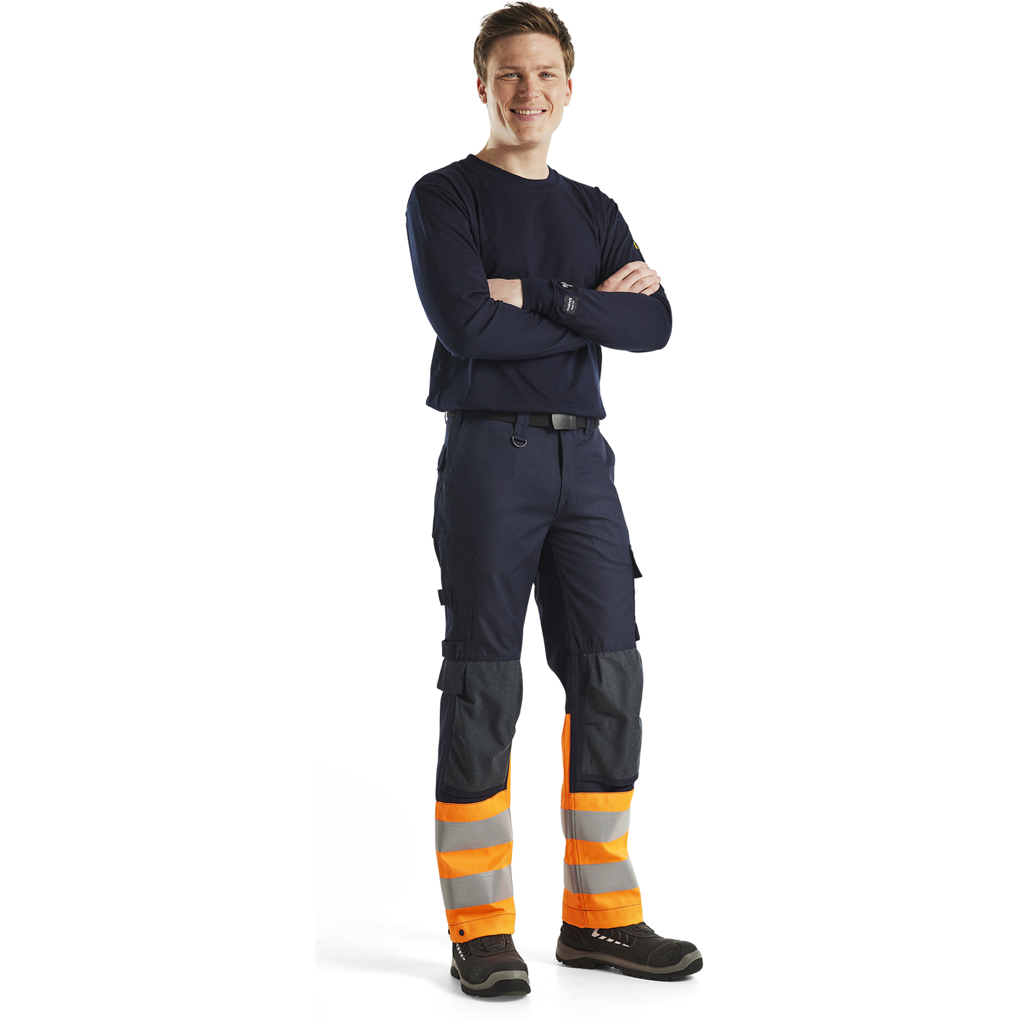 Blaklader Flame Resistant Long Sleeve T-Shirt, Navy Blue (5)