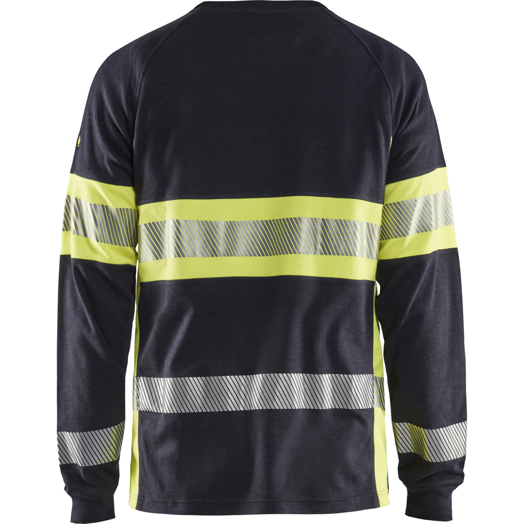 Blaklader Multinorm Long Sleeve Shirt, Navy Blue/ Yellow (4)