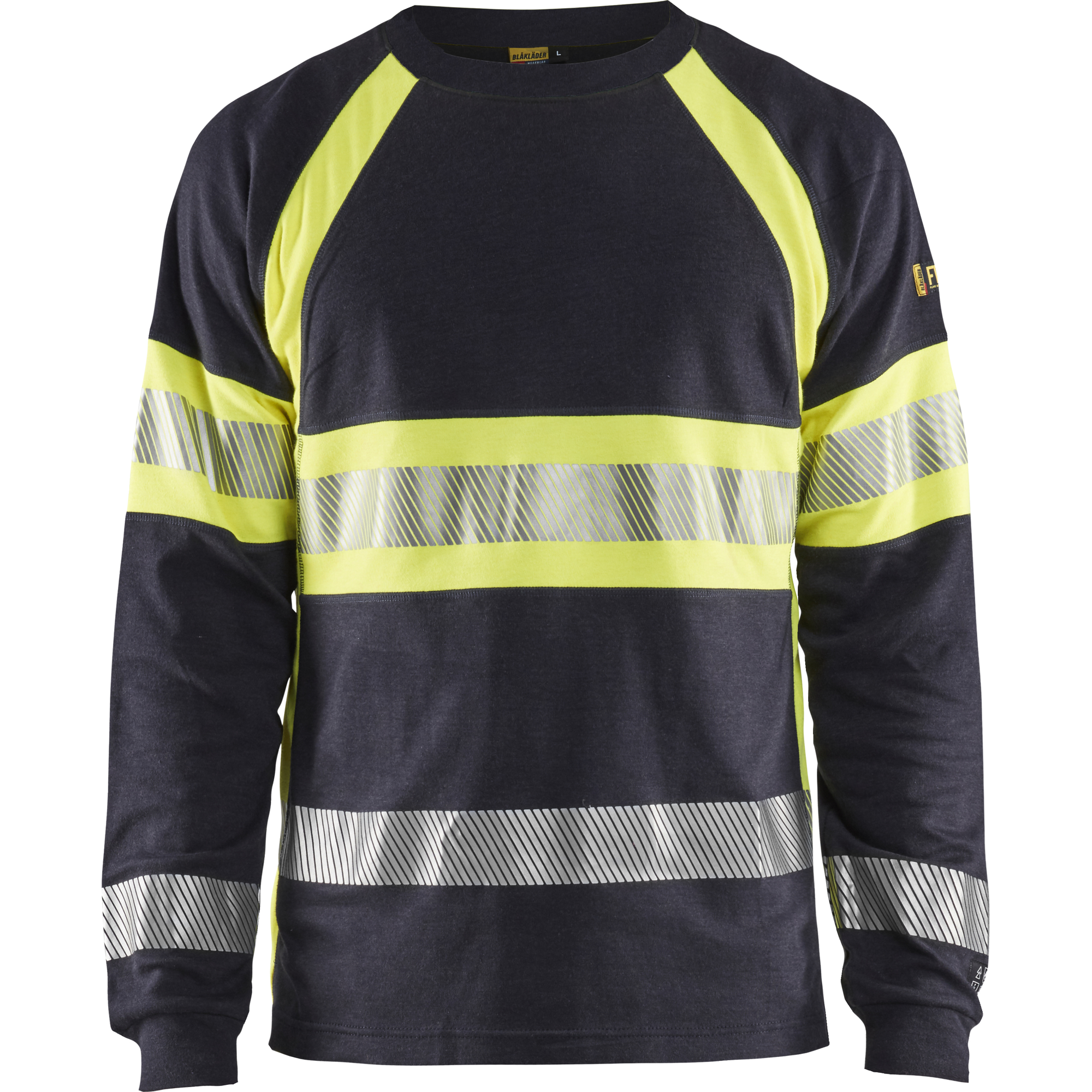 Blaklader Multinorm Long Sleeve Shirt, Navy Blue/ Yellow