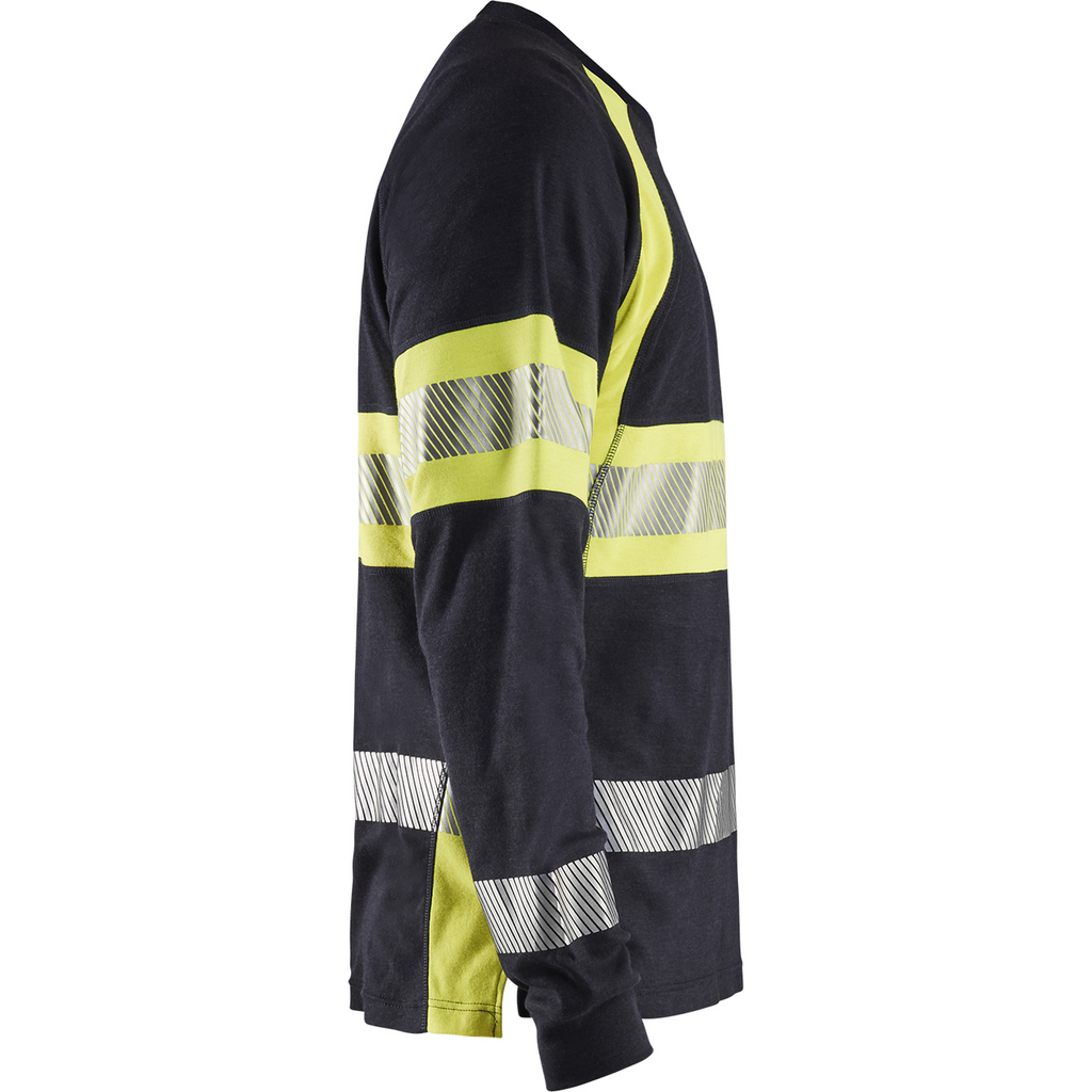 Blaklader Multinorm Long Sleeve Shirt, Navy Blue/ Yellow (2)