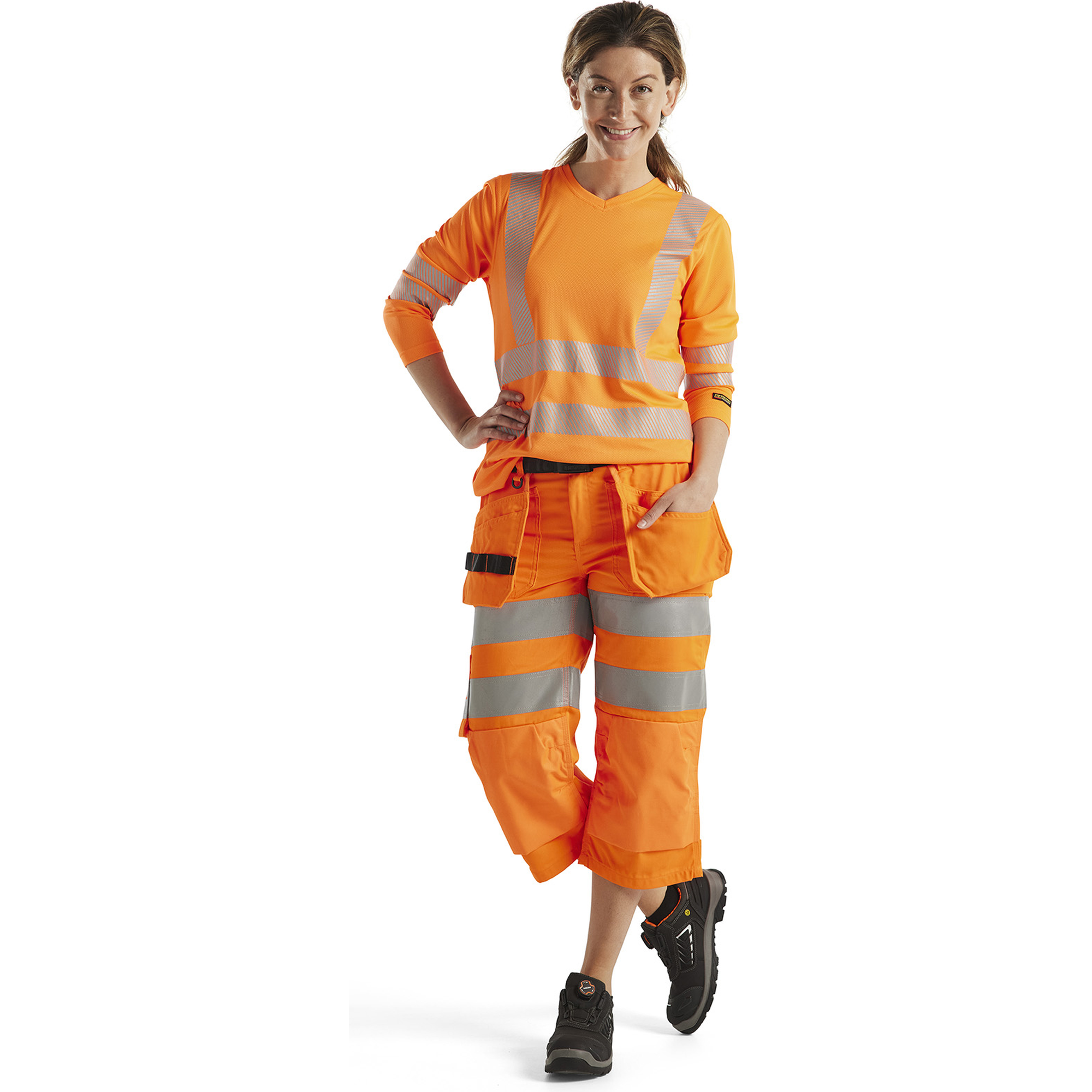 Blaklader High Vis Ladies UV Protection Long Sleeve Shirt, Orange (5)