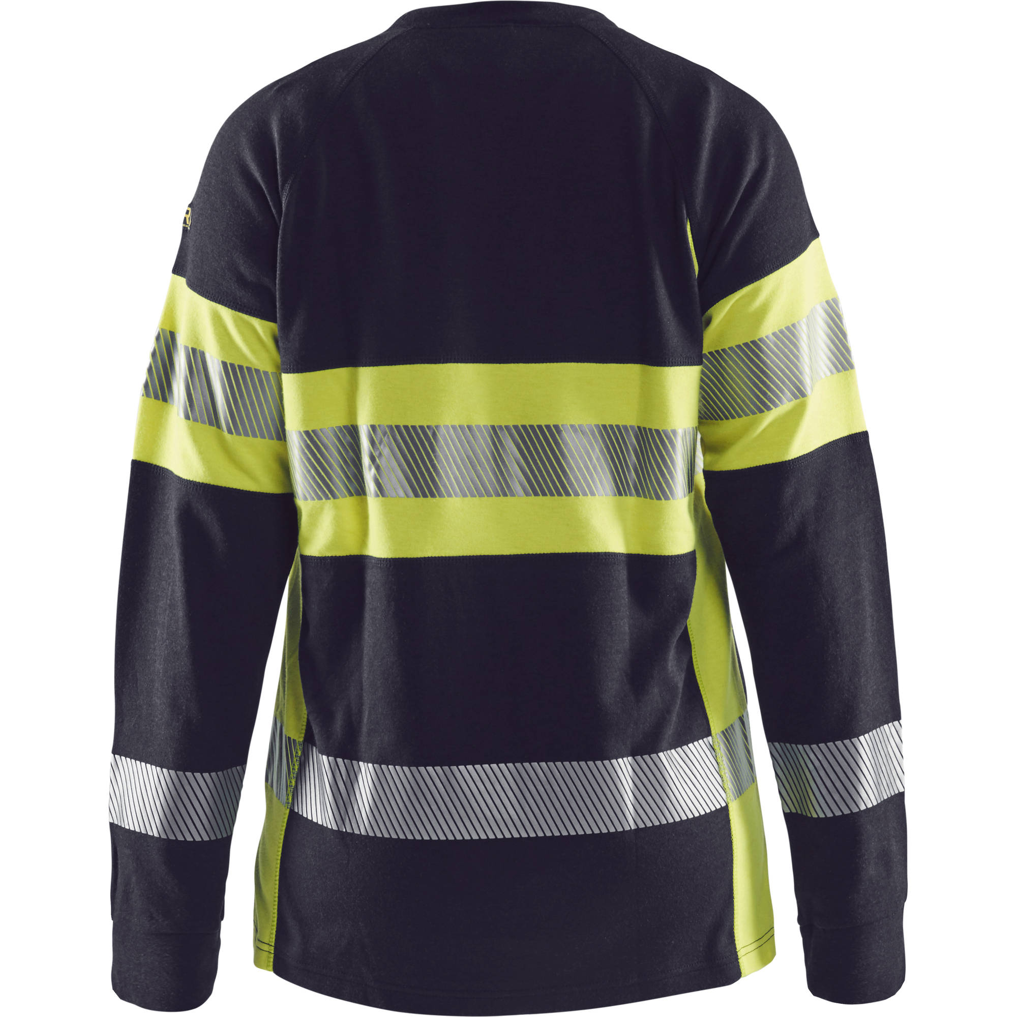 Blaklader Ladies Flame Resistant Long Sleeve Shirt, Navy Blue/ Yellow (4)