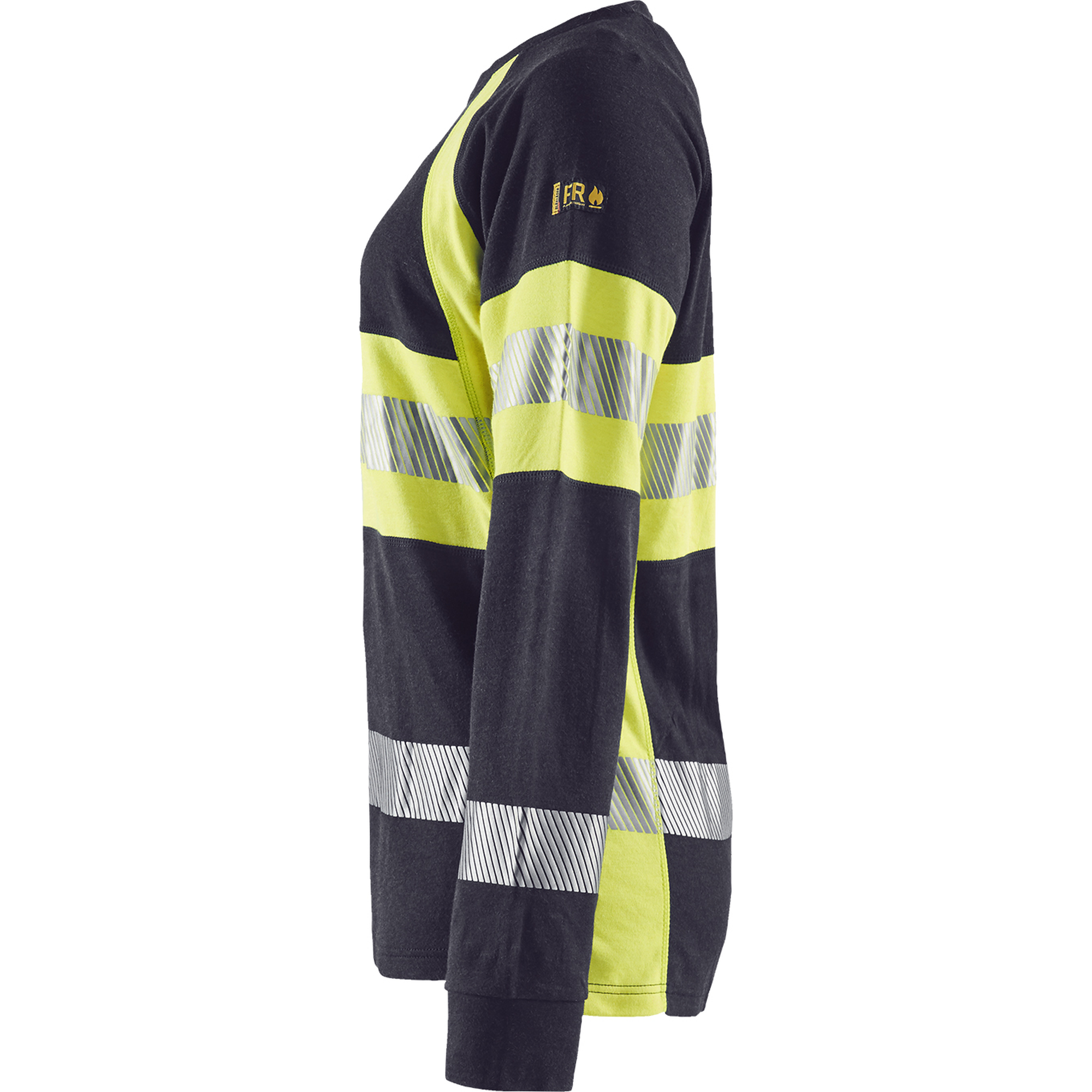 Blaklader Ladies Flame Resistant Long Sleeve Shirt, Navy Blue/ Yellow (3)