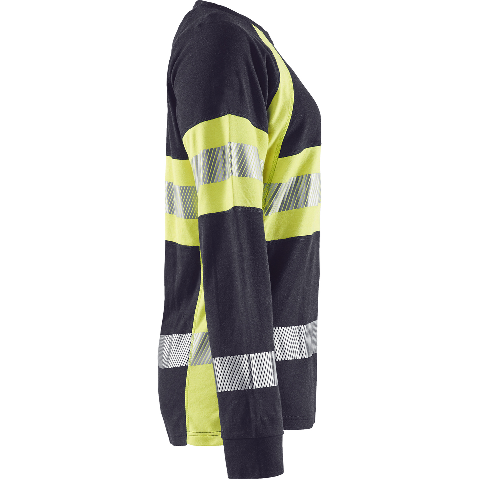 Blaklader Ladies Flame Resistant Long Sleeve Shirt, Navy Blue/ Yellow (2)