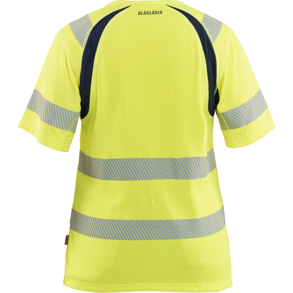 Blaklader High Vis Ladies T-Shirt, Yellow/Navy Blue (4)
