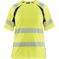 Blaklader High Vis Ladies T-Shirt, Yellow/Navy Blue