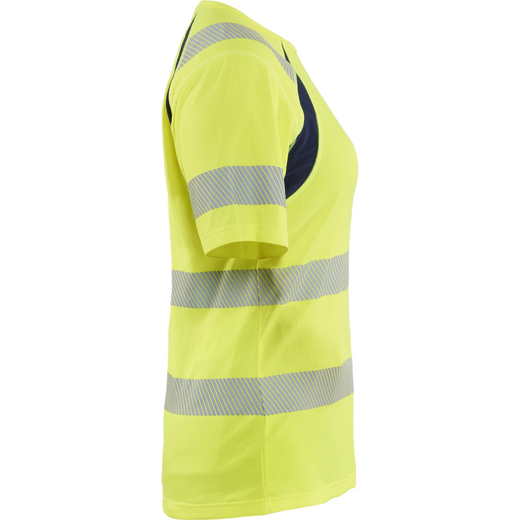 Blaklader High Vis Ladies T-Shirt, Yellow/Navy Blue (2)