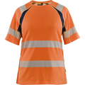 Blaklader High Vis Ladies T-Shirt, Orange/Navy Blue