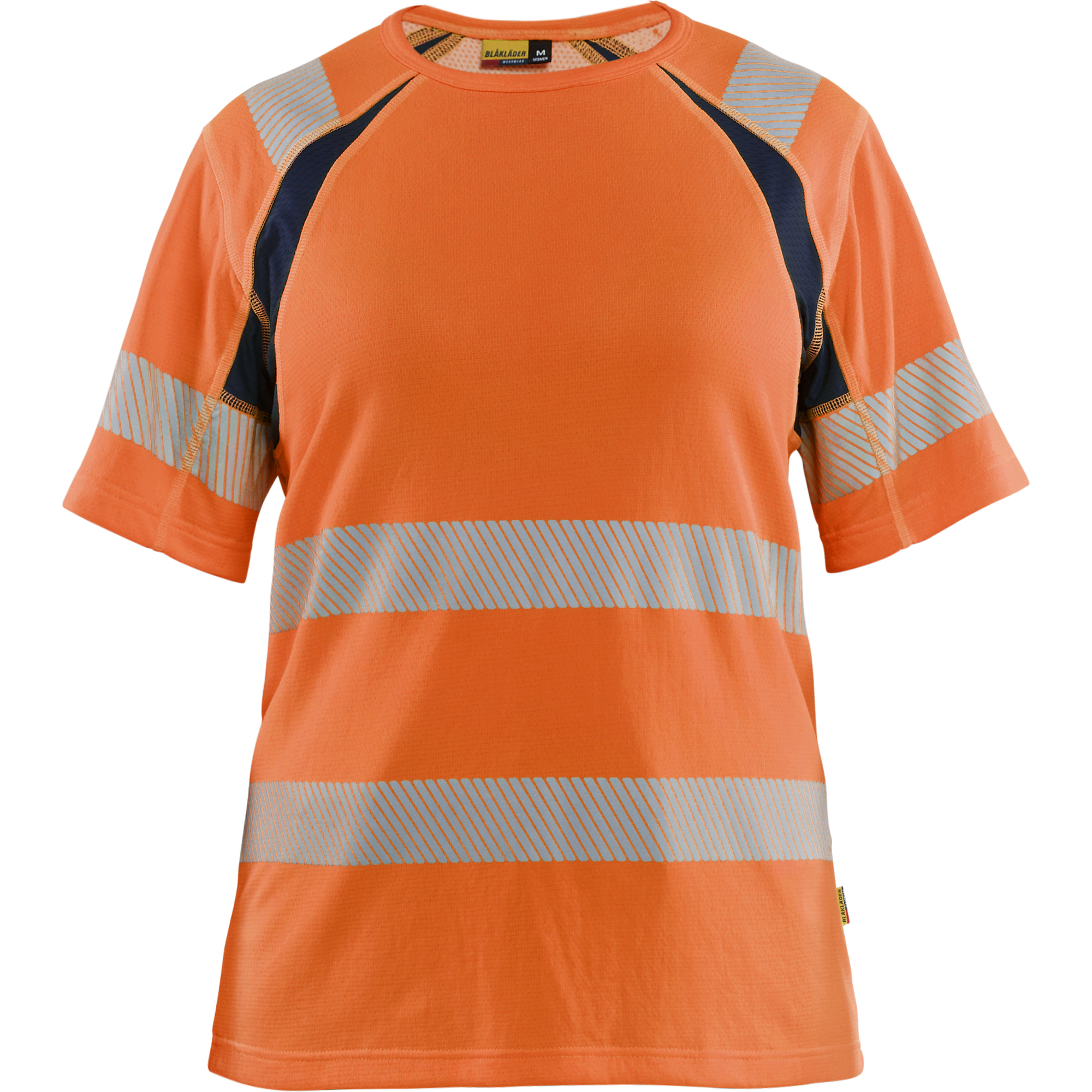 Blaklader High Vis Ladies T-Shirt, Orange/Navy Blue