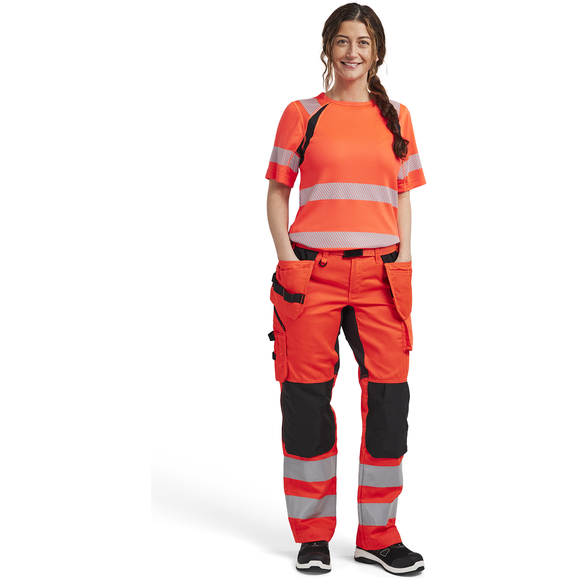 Blaklader High Vis Ladies T-Shirt, Red/Black (5)