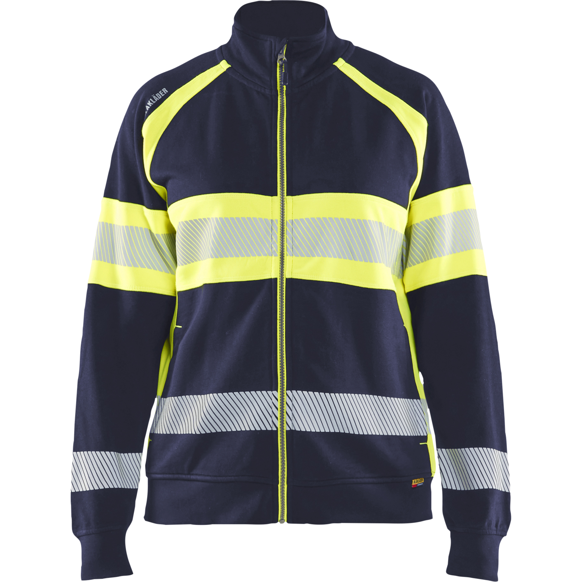Blaklader High Vis Ladies Sweatshirt, Navy Blue/ Yellow
