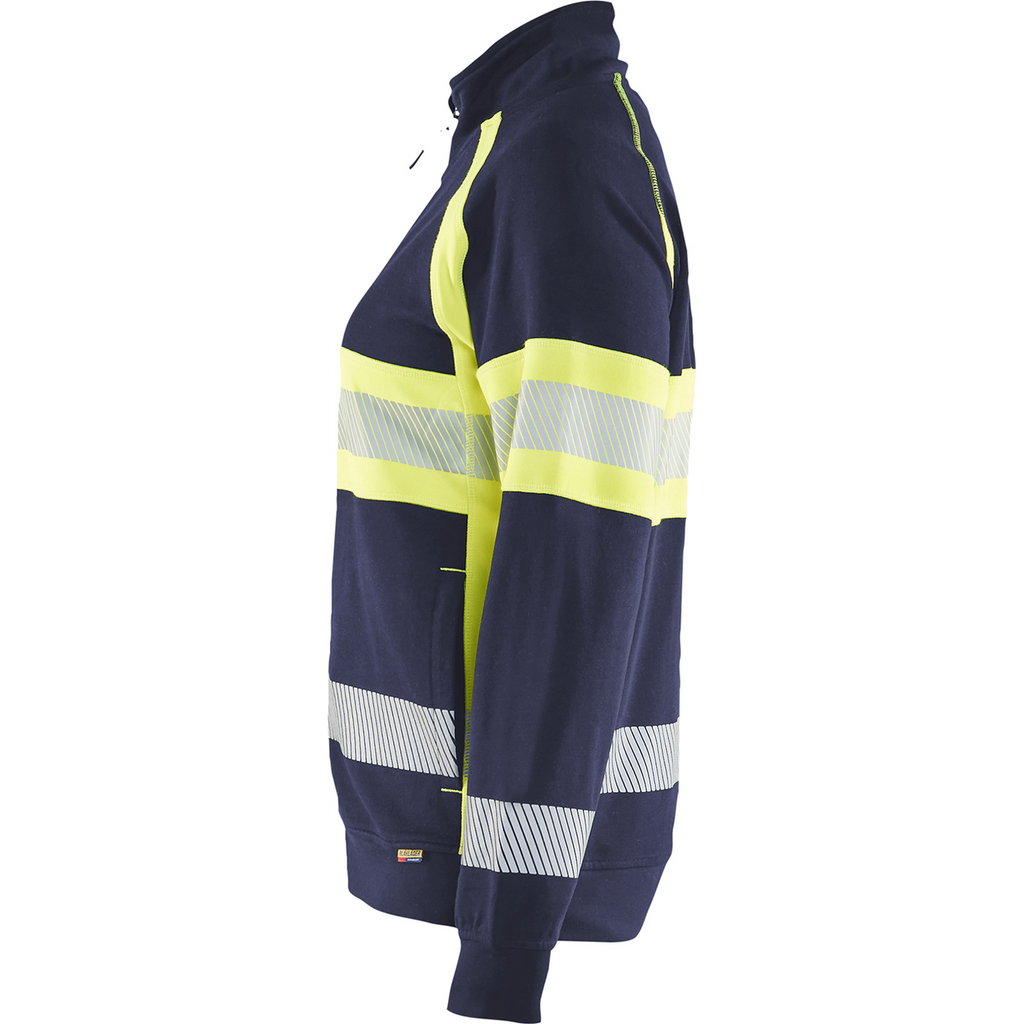 Blaklader High Vis Ladies Sweatshirt, Navy Blue/ Yellow (3)