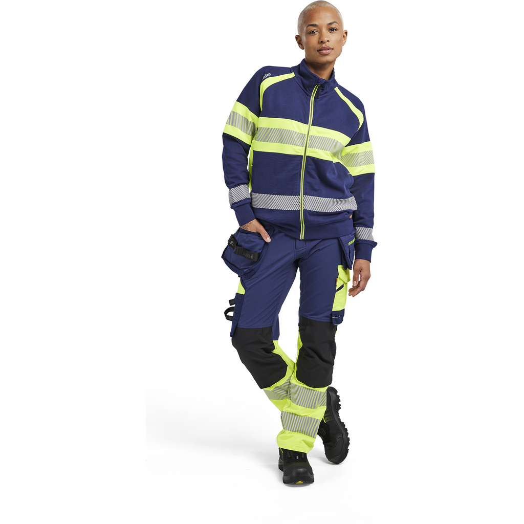 Blaklader High Vis Ladies Sweatshirt, Navy Blue/ Yellow (5)