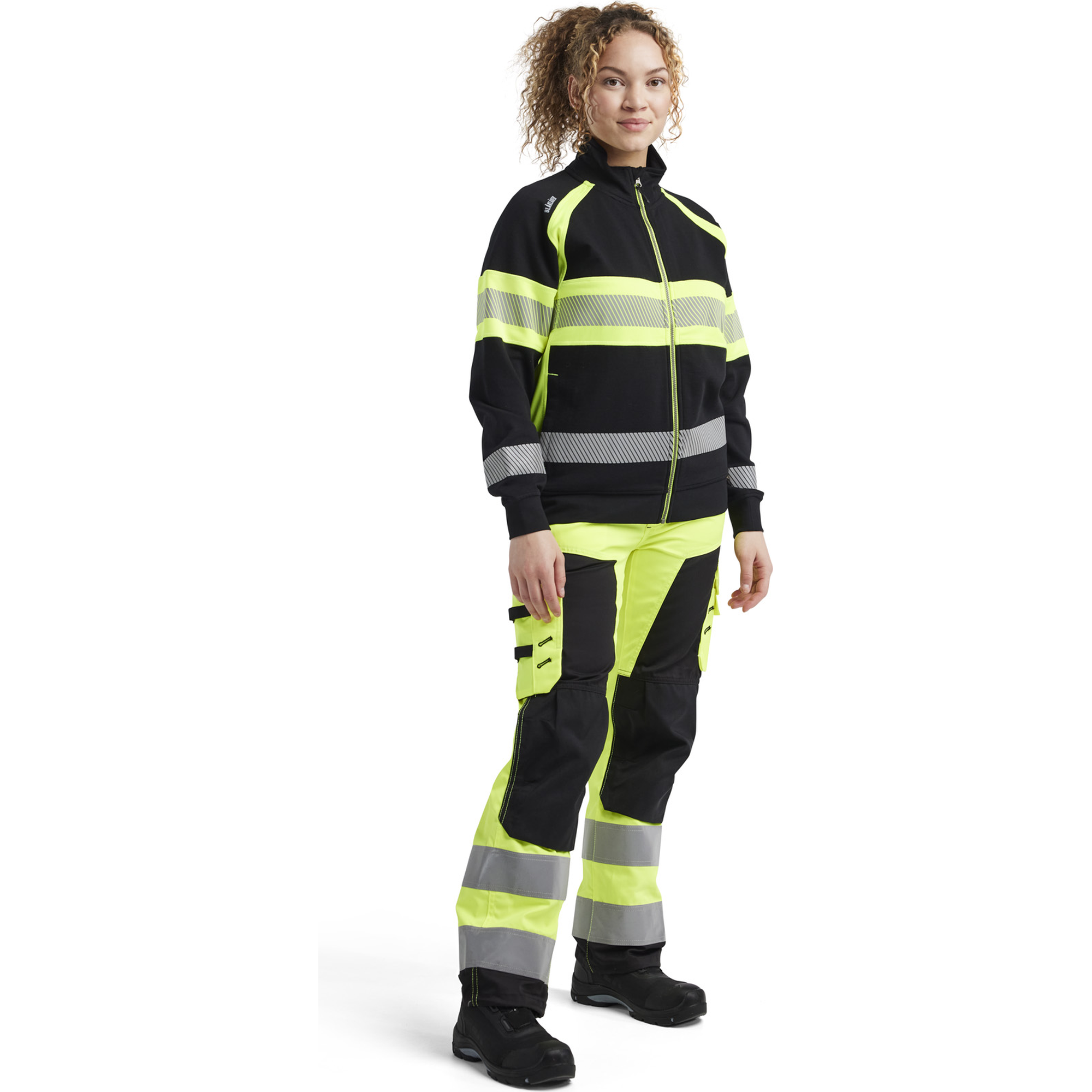 Blaklader High Vis Women's Sweatshirt, Black/Yellow (5)