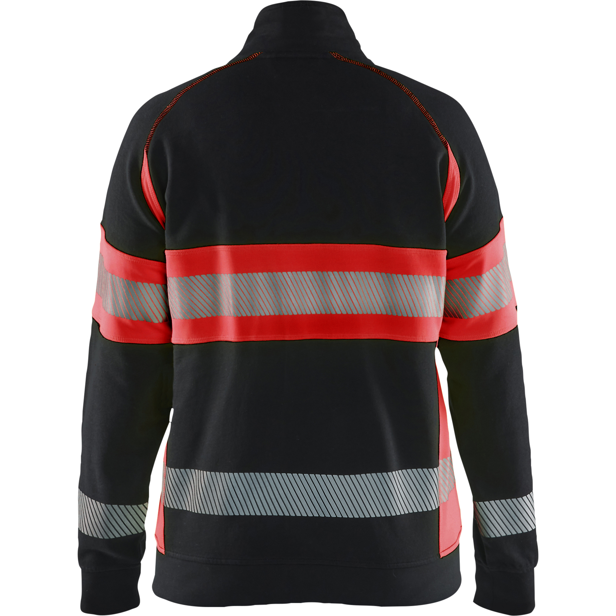 Blaklader High Vis Ladies Sweatshirt, Black/High Vis Red (4)