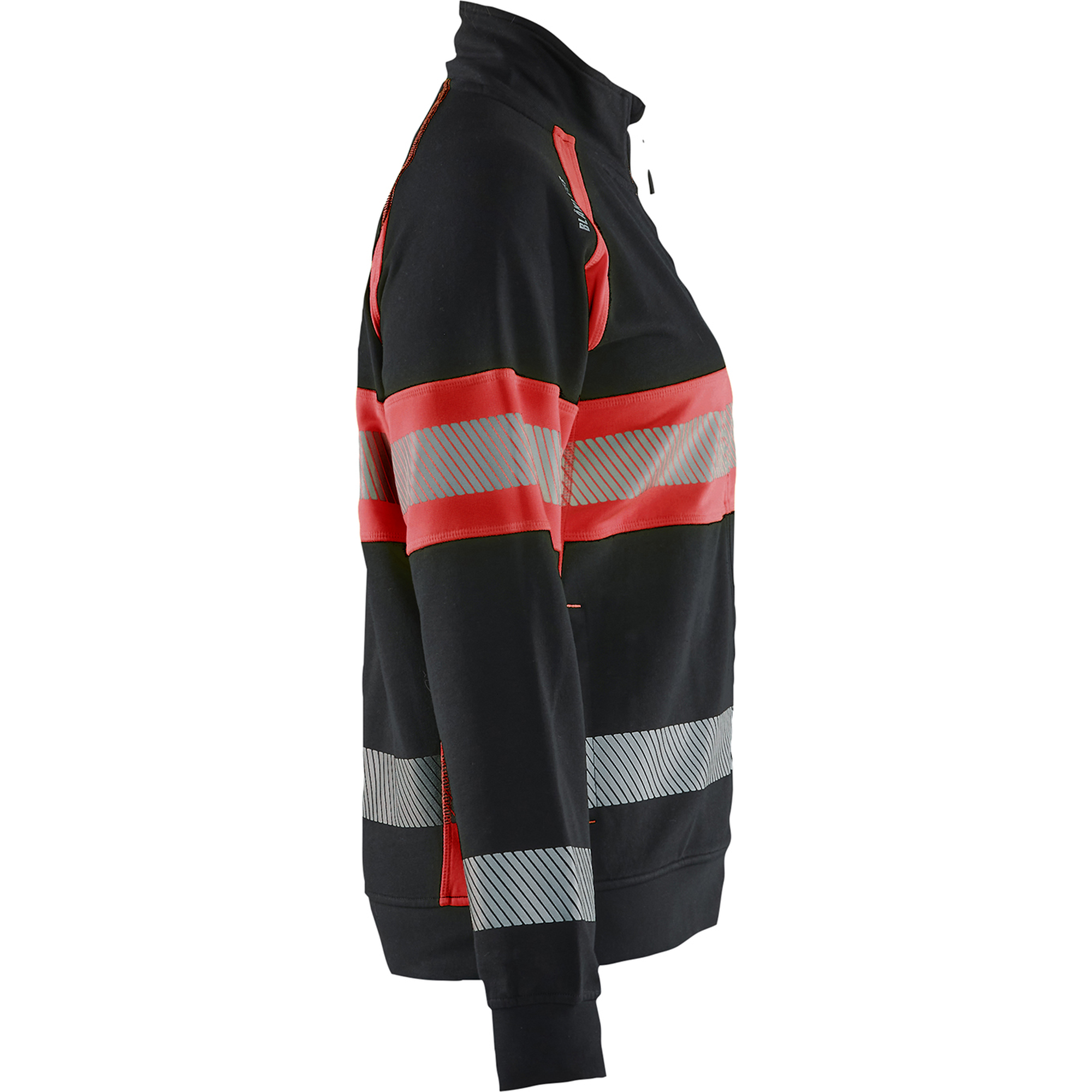 Blaklader High Vis Ladies Sweatshirt, Black/High Vis Red (2)