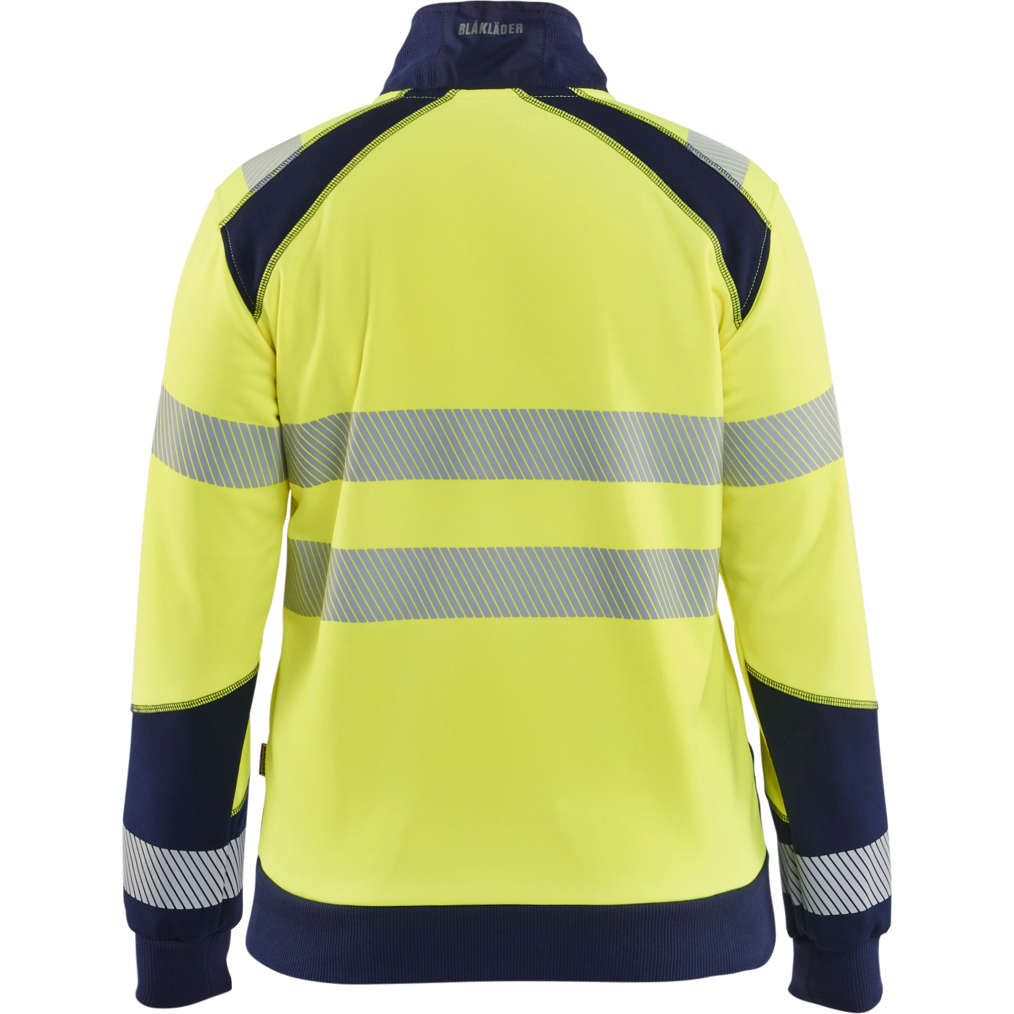 Blaklader High Vis Ladies Full Zip Sweatshirt, Yellow/Navy Blue (4)