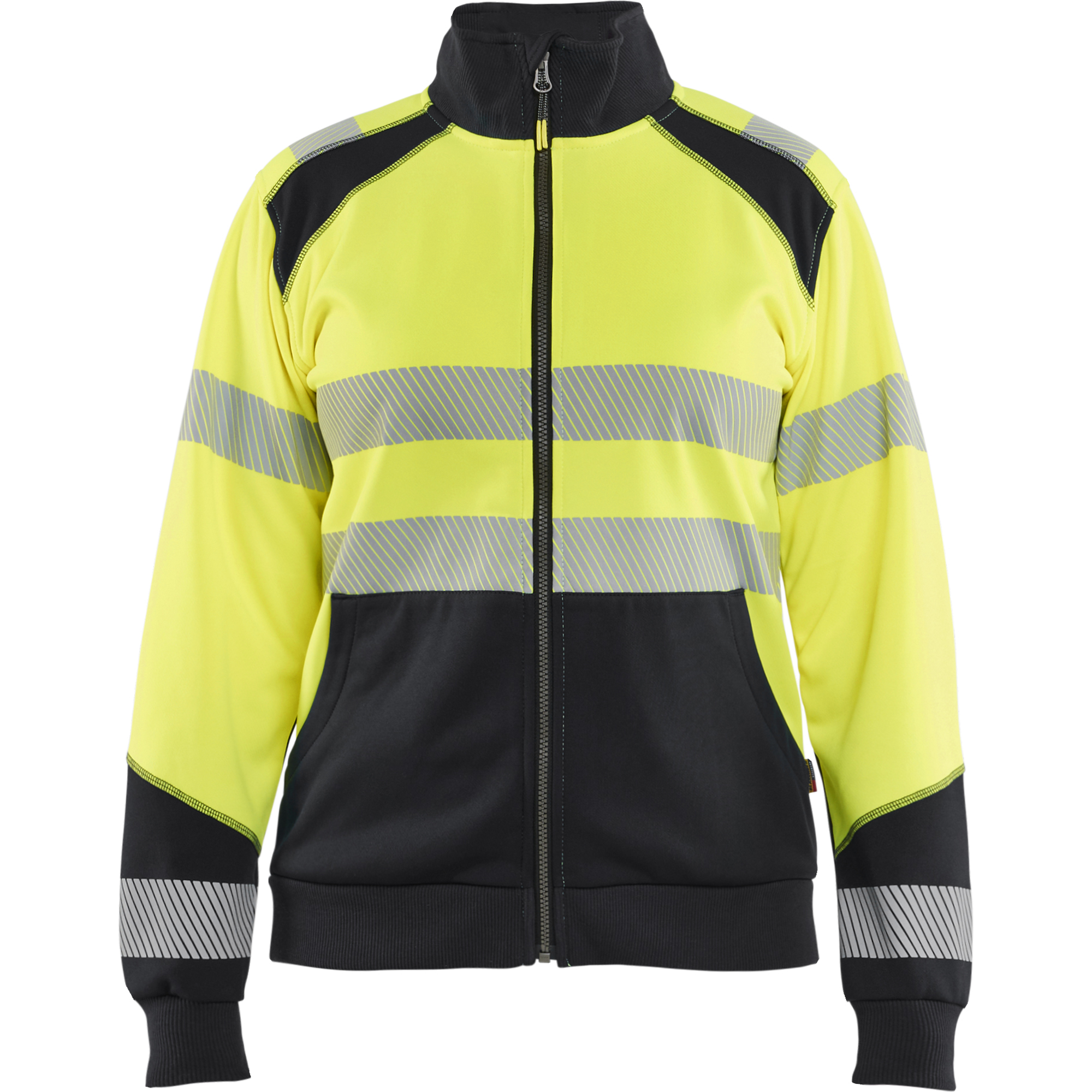 Blaklader High Vis Ladies Zip Sweatshirt, Yellow/Black