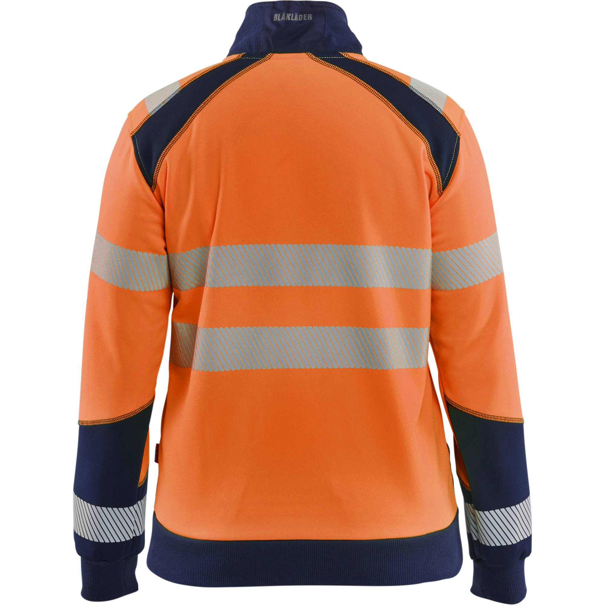 Blaklader High Vis Ladies Zip Sweatshirt, Orange/Navy Blue (4)