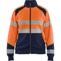 Blaklader High Vis Ladies Zip Sweatshirt, Orange/Navy Blue