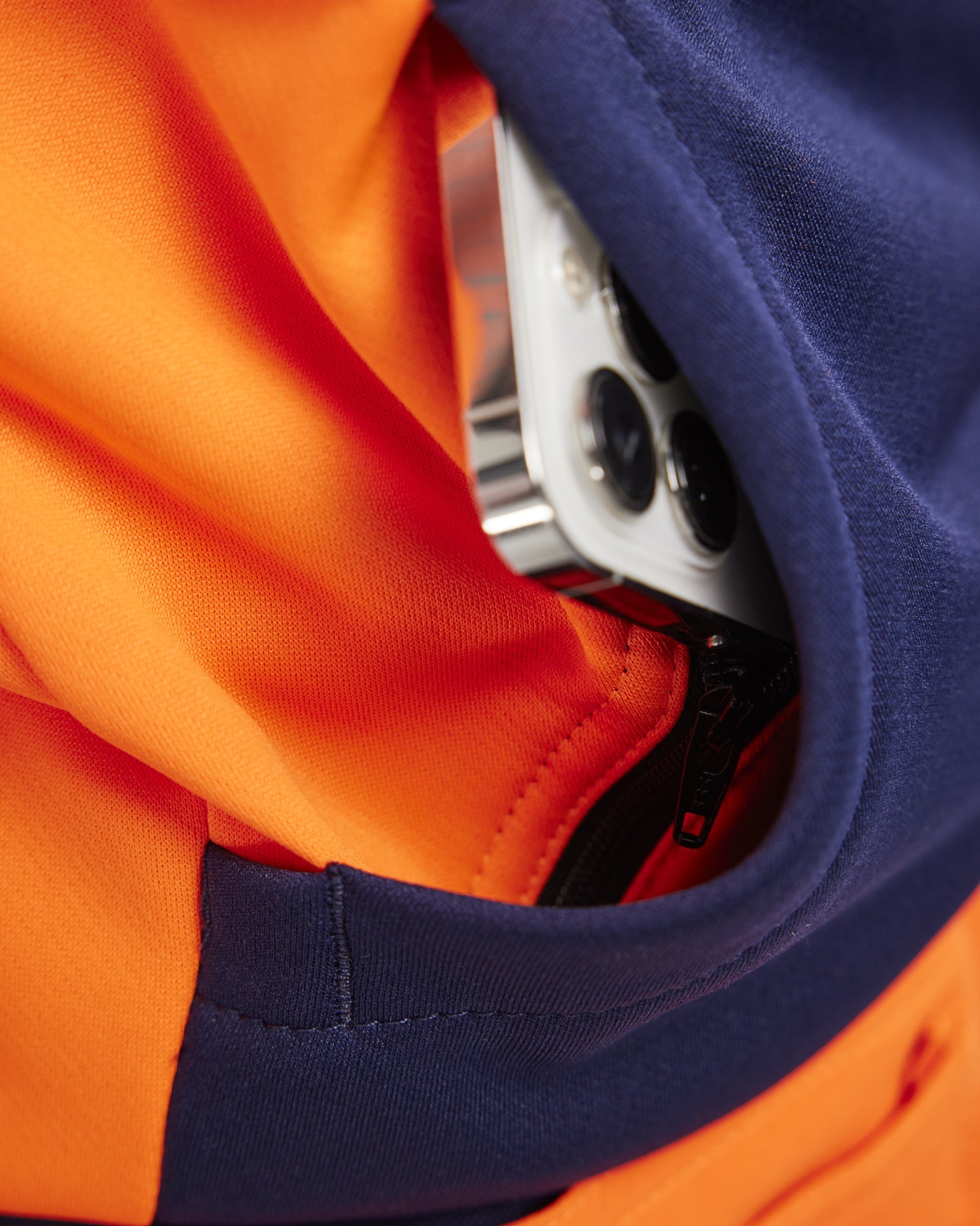 Blaklader High Vis Ladies Zip Sweatshirt, Orange/Navy Blue (6)