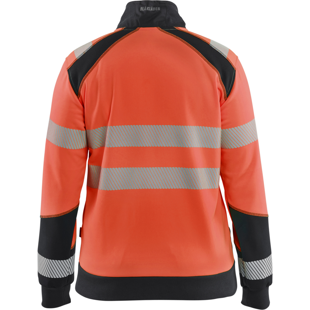 Blaklader High Vis Ladies Zip Sweatshirt, Red/Black (4)