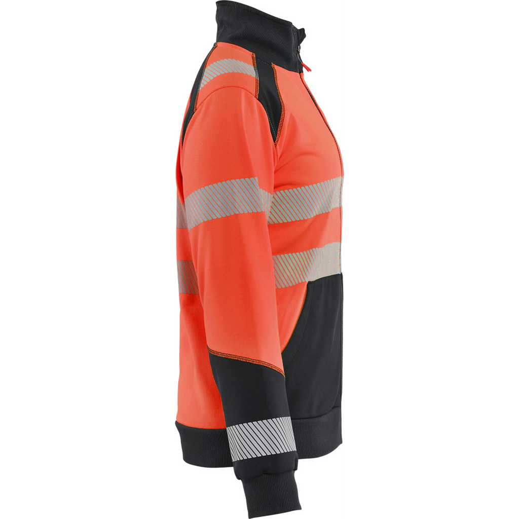 Blaklader High Vis Ladies Zip Sweatshirt, Red/Black (2)