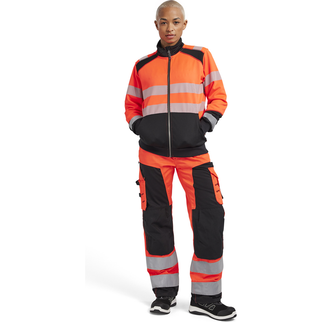 Blaklader High Vis Ladies Zip Sweatshirt, Red/Black (5)