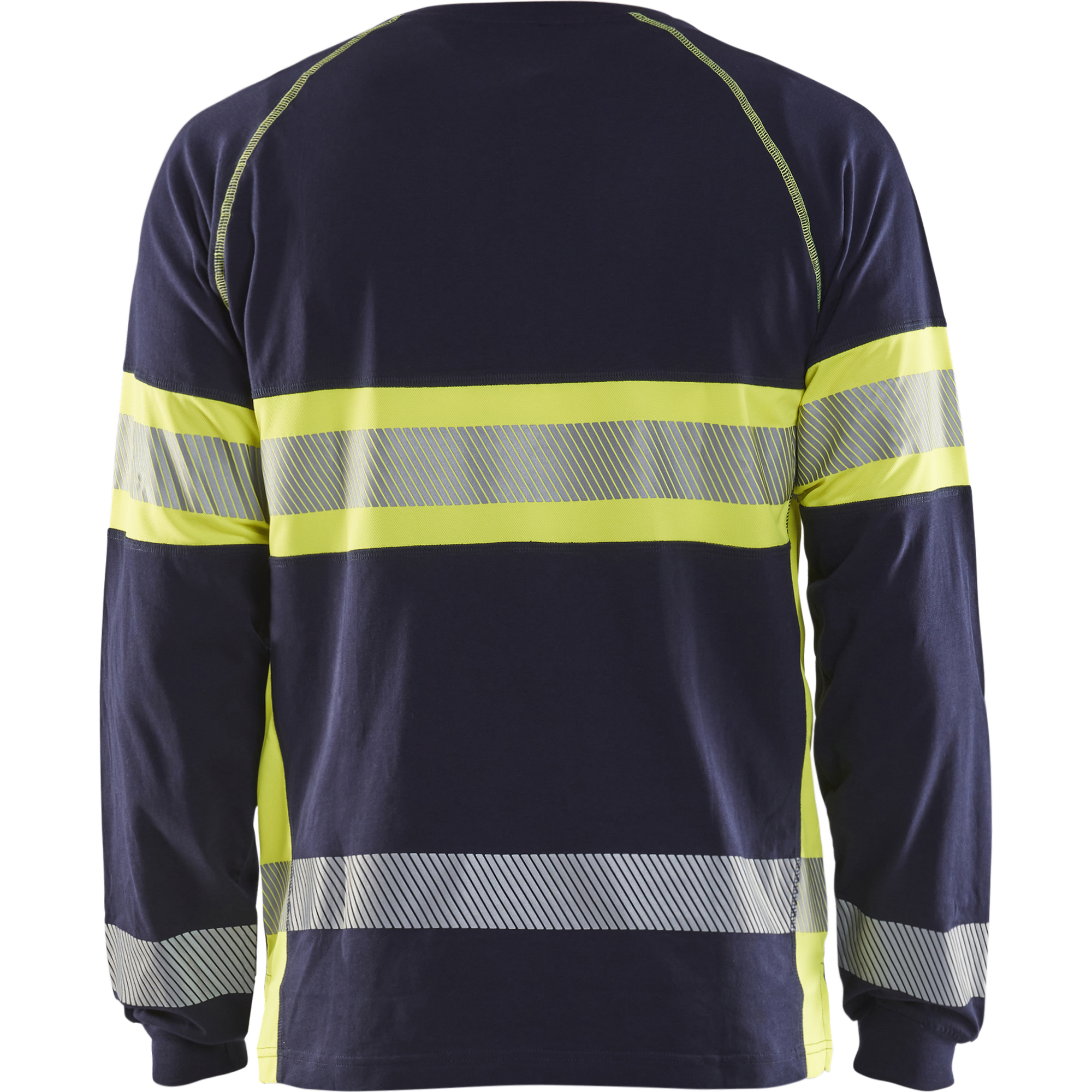 Blaklader High Vis Long Sleeve Shirt, Navy Blue/Yellow (4)